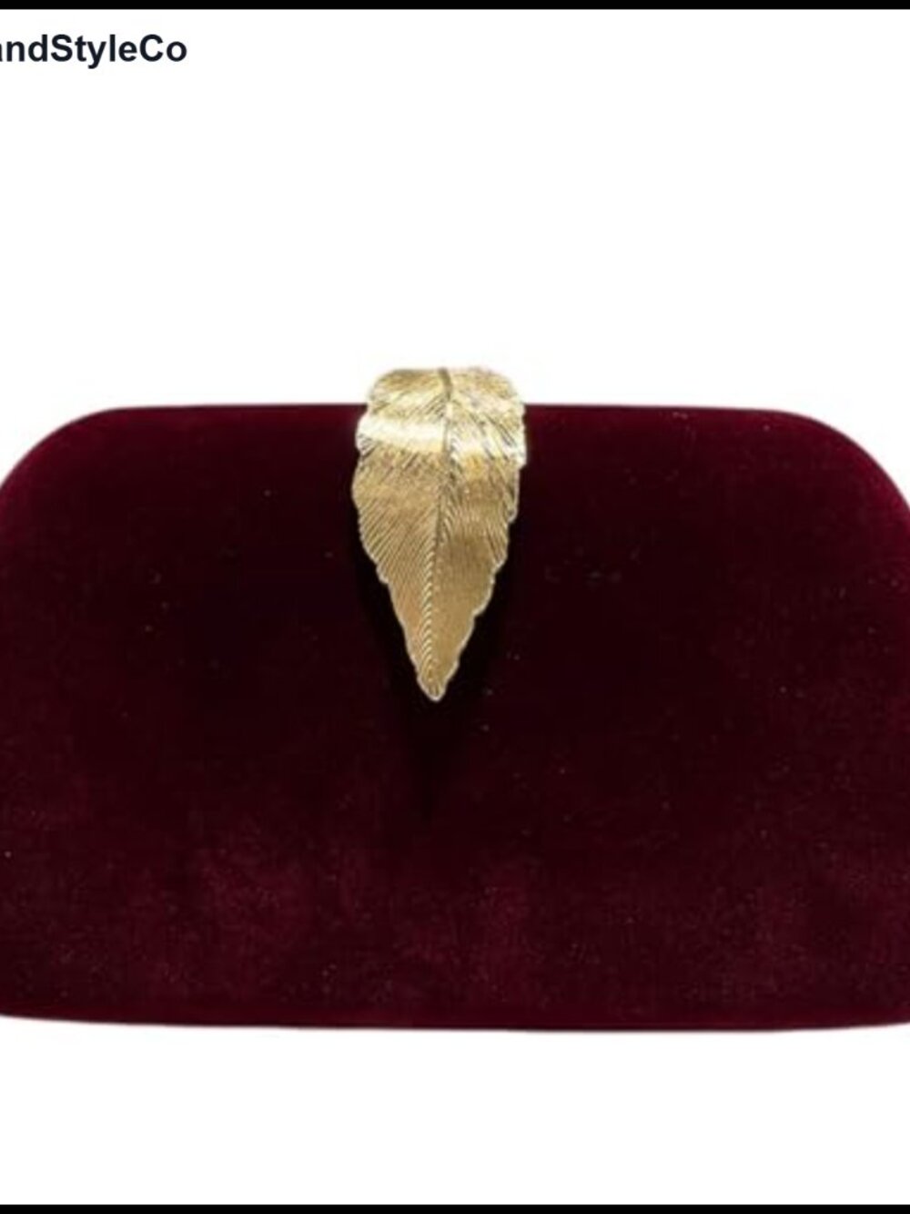 Evening Bag Clutch Metallic Leaves Clasp Removable Chain Polyester